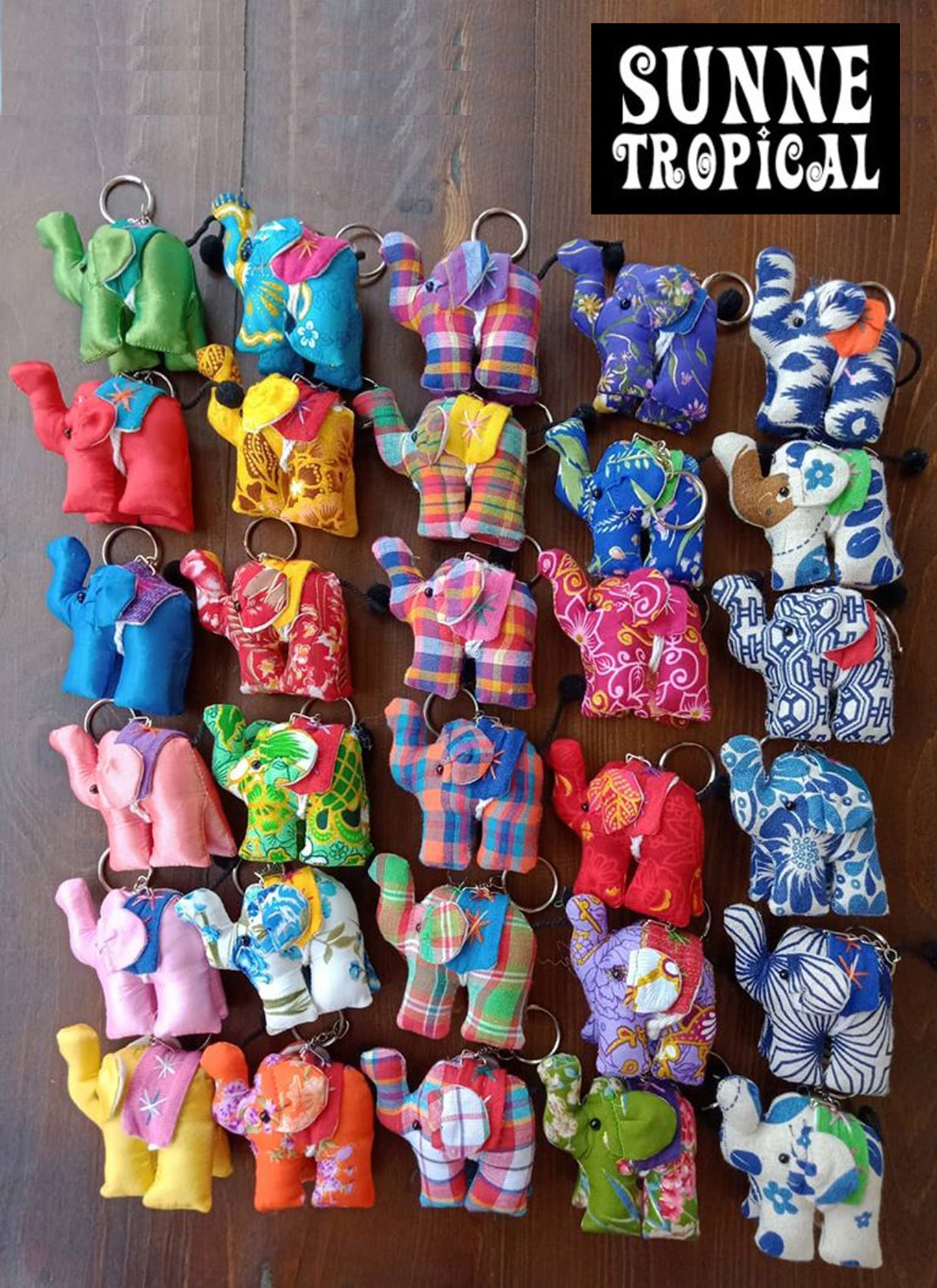 Natural Cotton INDIGO Upcycle Fabric Handmade Keychain Key Rings Bag Accessories Handmade Gift (Random Pack 4)