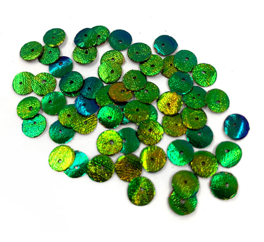 Jewel Beetle Wings DRILLED with HOLE 100 Pcs Natural Wings - Circle 6 MM