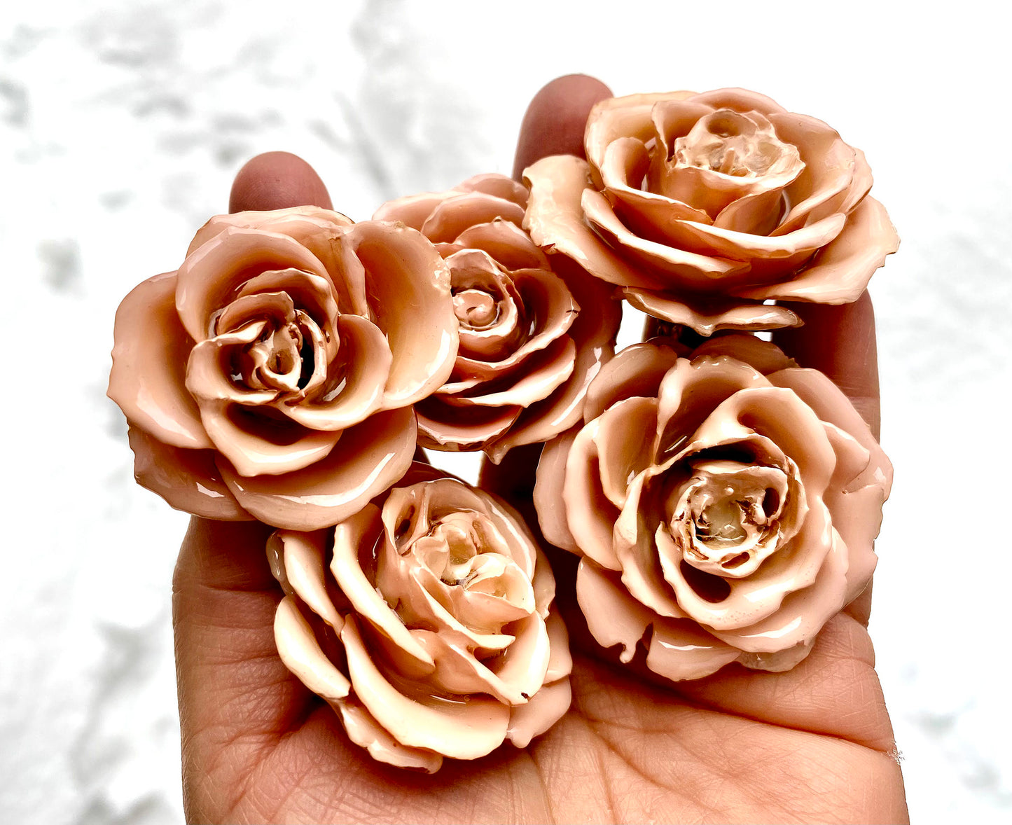 Mini Rose Mini 1.5-2.25 inch Pendant Necklace 18 inch Gold Plated 24K (Peach)