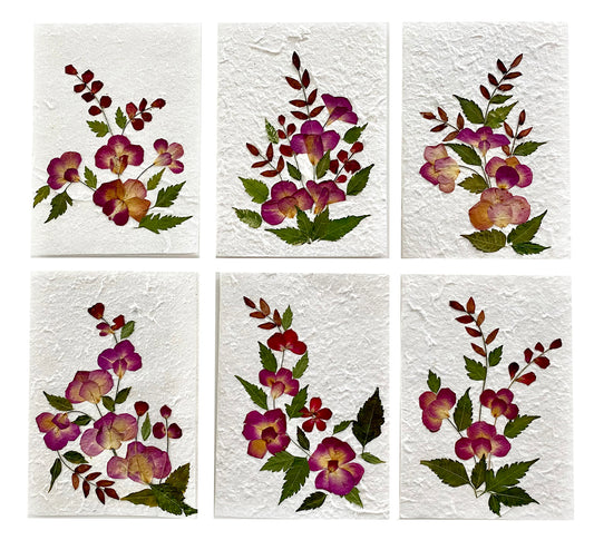 Handmade Mulberry Paper Greeting Card  5x7 Inch Random Pack (3 Rose Petal)