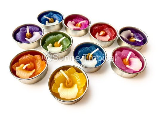 Orchid Cattleya Flower Set of 10 Tealight Candles  (Multi-Color)