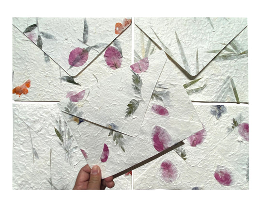 10 Envelope Per Pack Mulberry Paper Pressed Flower Inclusion Paper Handmade Envelope 16 x 23.5 CM - SIZE 6.3 x 9.0 INCH
