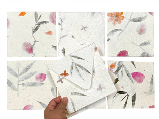 10 Envelope Per Pack Mulberry Paper Pressed Flower Inclusion Paper Handmade Envelope 15 x 15 CM - SIZE 5.90 INCH