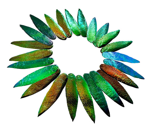 Jewel Beetles Wings UNDRILLED NO-HOLE 100 Pcs for Art & Craft (Tile Spear 1 X 2 CM)