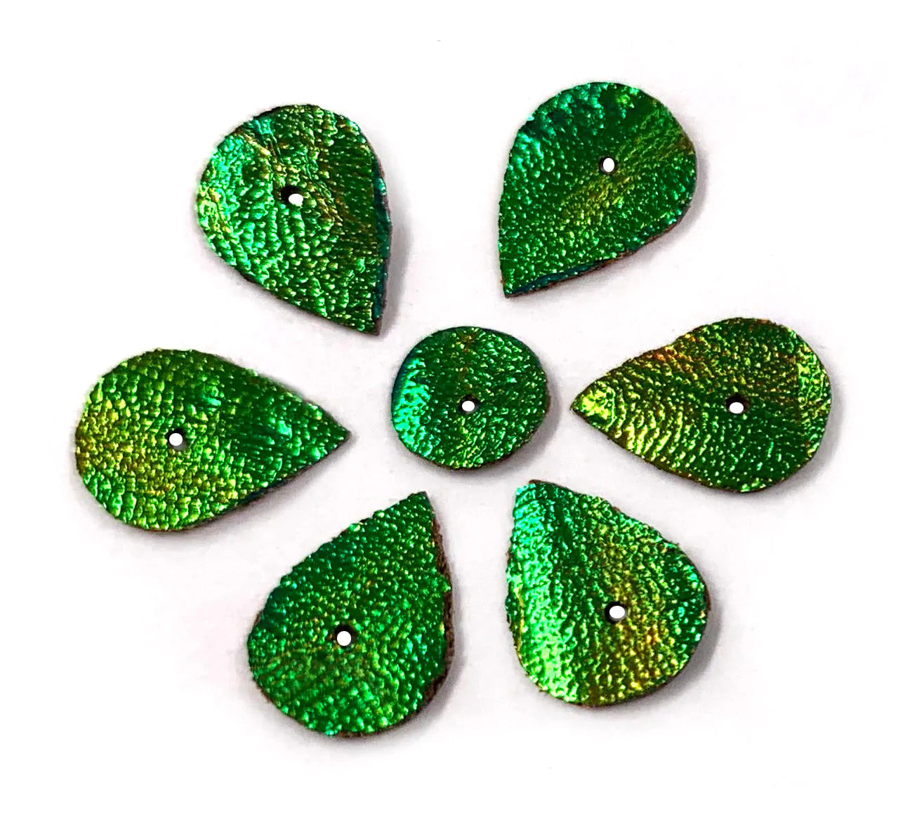 Jewel Beetle Wings DRILLED with HOLE 100 Pcs Natural Wings - Circle 8 MM