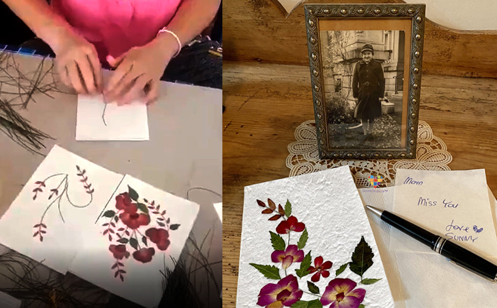 Handmade Mulberry Paper Greeting Card  5x7 Inch Random Pack (12 Surprise Cards)