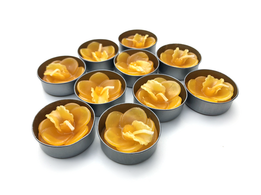Orchid Vanda Flower Set of 10 Tealight Candles (Yellow)