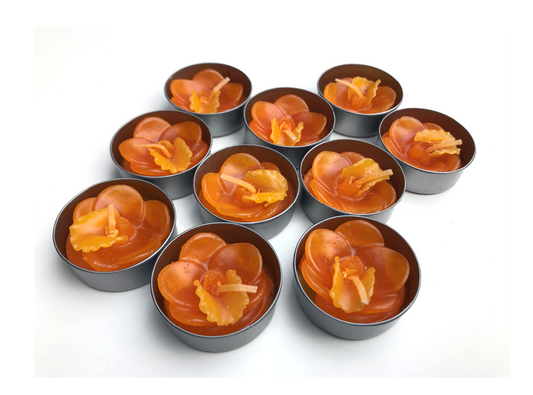 Orchid Vanda Flower Set of 10 Tealight Candles (Orange)