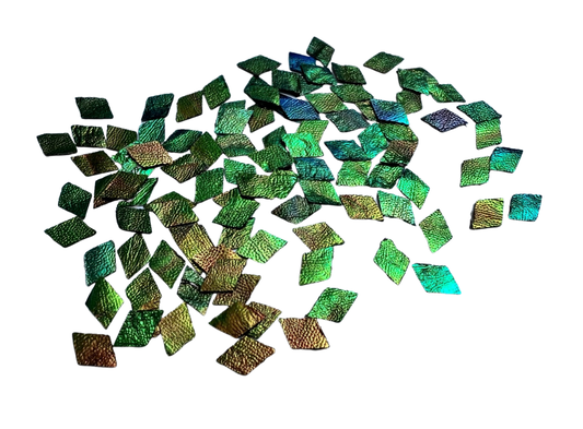 Jewel Beetle Wings UNDRILLED NO-HOLE 100 Pcs Natural Wings - Rhombus 4 X 6 MM