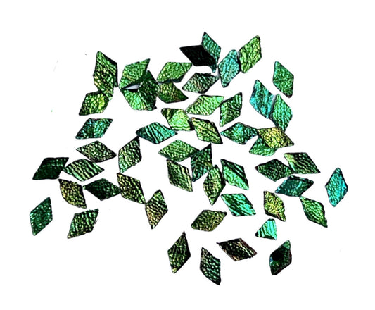 Jewel Beetle Wings UNDRILLED NO-HOLE 100 Pcs Natural Wings - Rhombus 5 X 3 MM