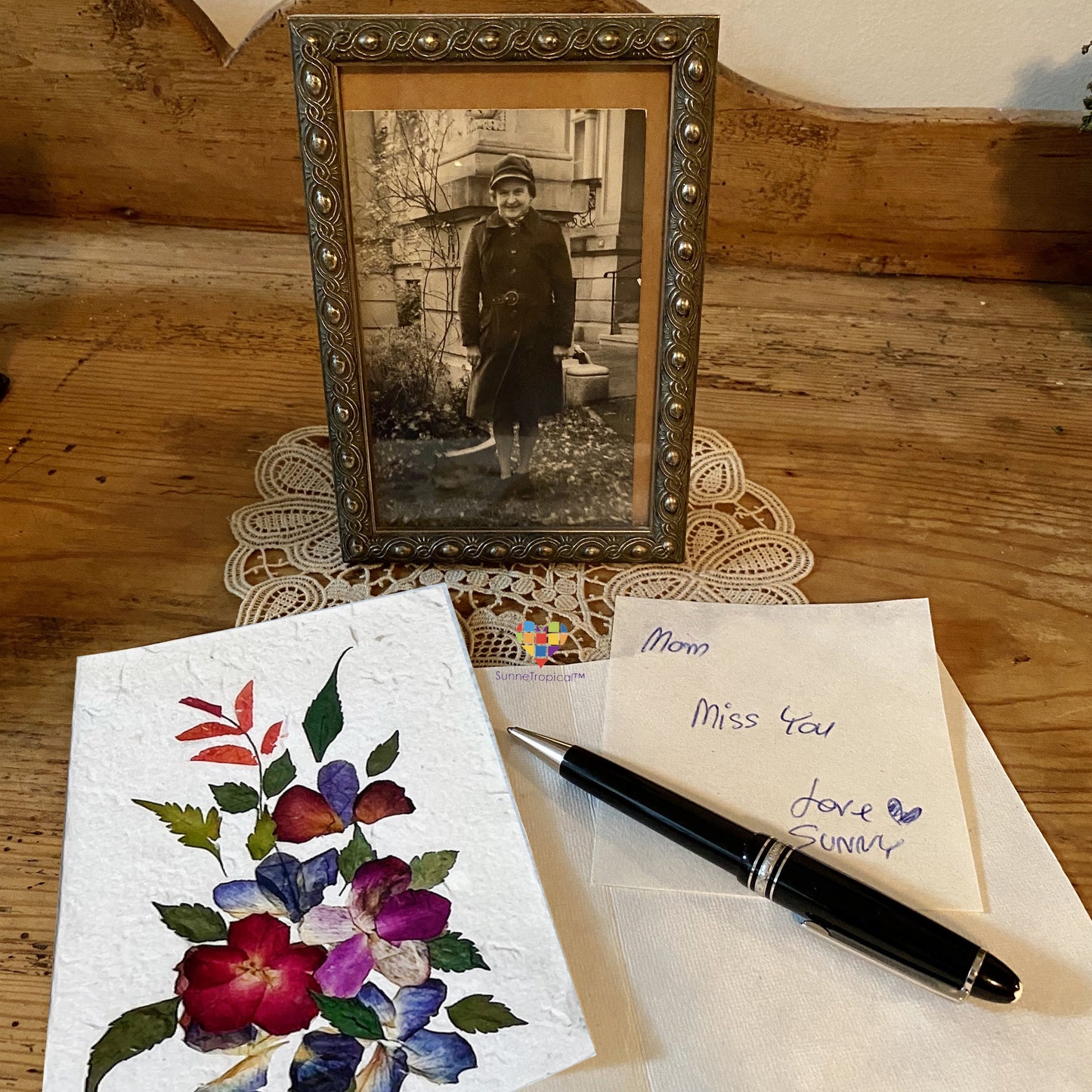 Handmade Mulberry Paper Greeting Card  5x7 Inch Random Pack (3 Classic VINTAGE)