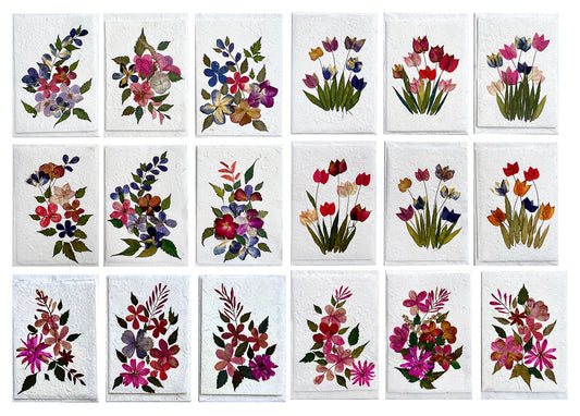 Handmade Mulberry Paper Greeting Card  5x7 Inch Random Pack (6 Random Delight)