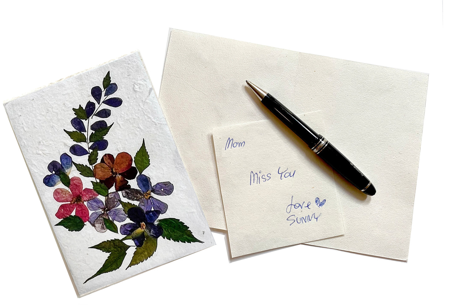 Handmade Mulberry Paper Greeting Card  5x7 Inch Random Pack (3 Classic VINTAGE)