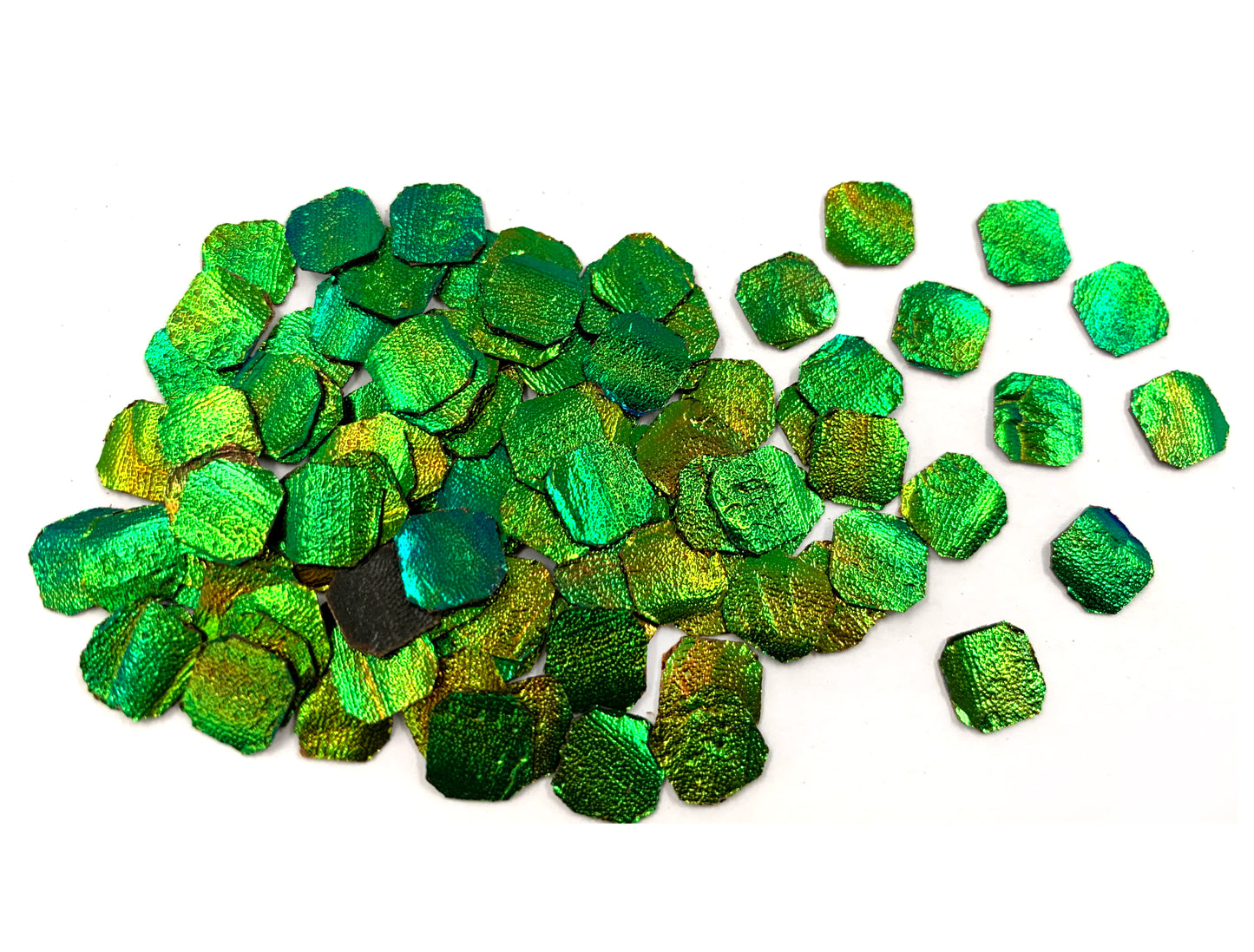 Jewel Beetle Wings UNDRILLED NO-HOLE 100 Pcs Natural Wings - Asscher Cushion 8 x 8 MM