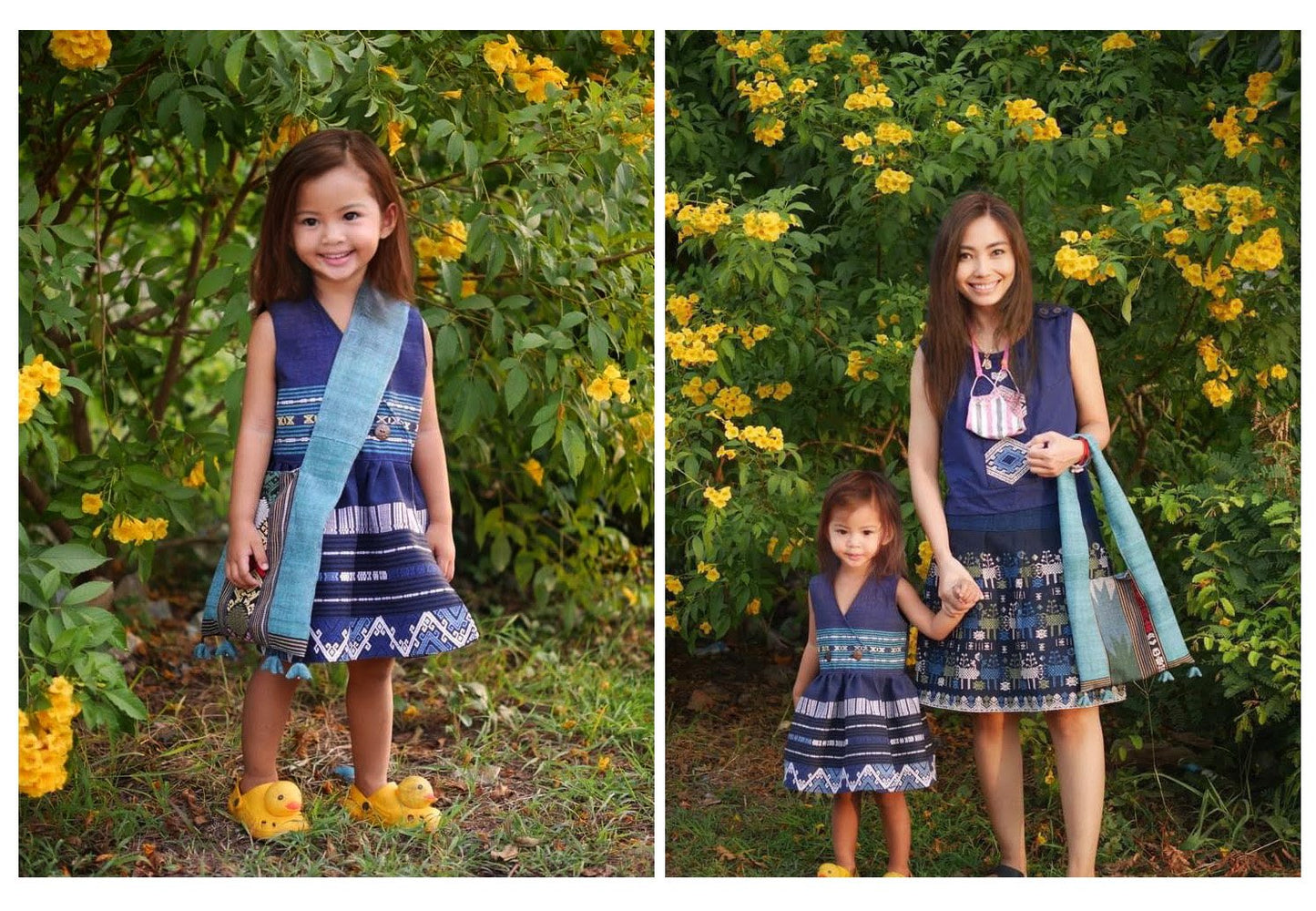 Handwoven Hand-dyed (1) Handmade PRAE-WA MINI shoulder bag tote bag Sunne Tropical - TURQUOISE