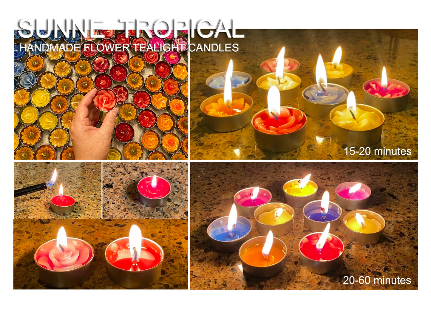 Dahlia Wild Flower Set of 10 Tealight Candles ( Blue )
