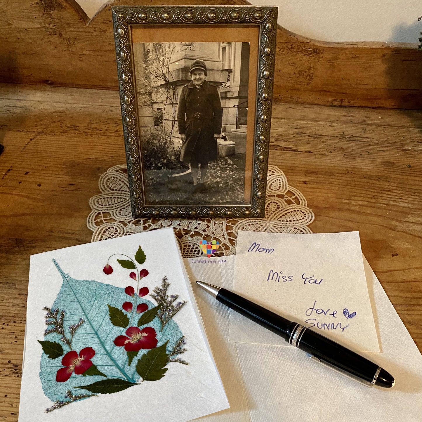 Handmade Mulberry Paper Greeting Card  5x7 Inch Random Pack (3 Bodhi Leaf)